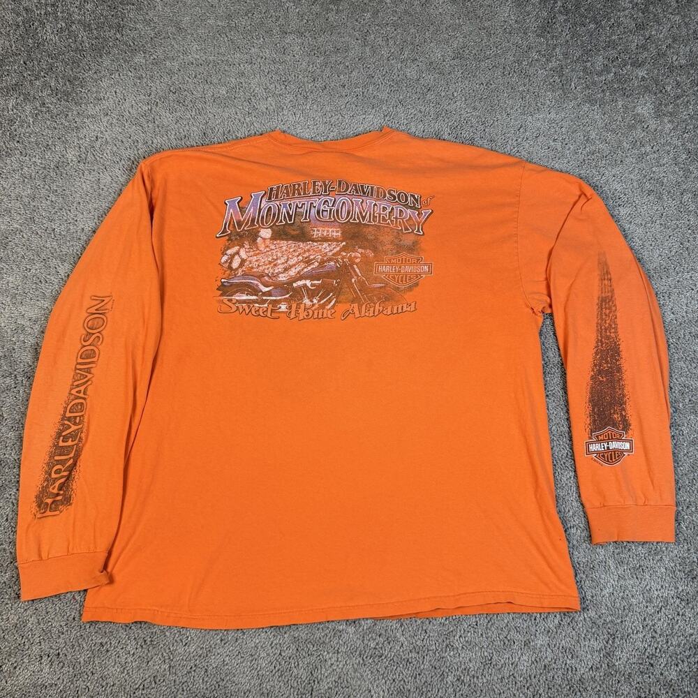 Harley-Davidson Shirt Mens 2XL Orange Montgomery Sweet Home Alabama Crew Neck
